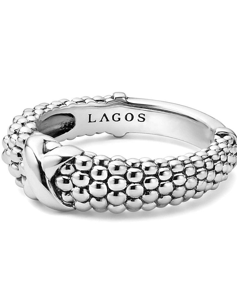 Signature Caviar Beaded X Ring - j.hoffman's