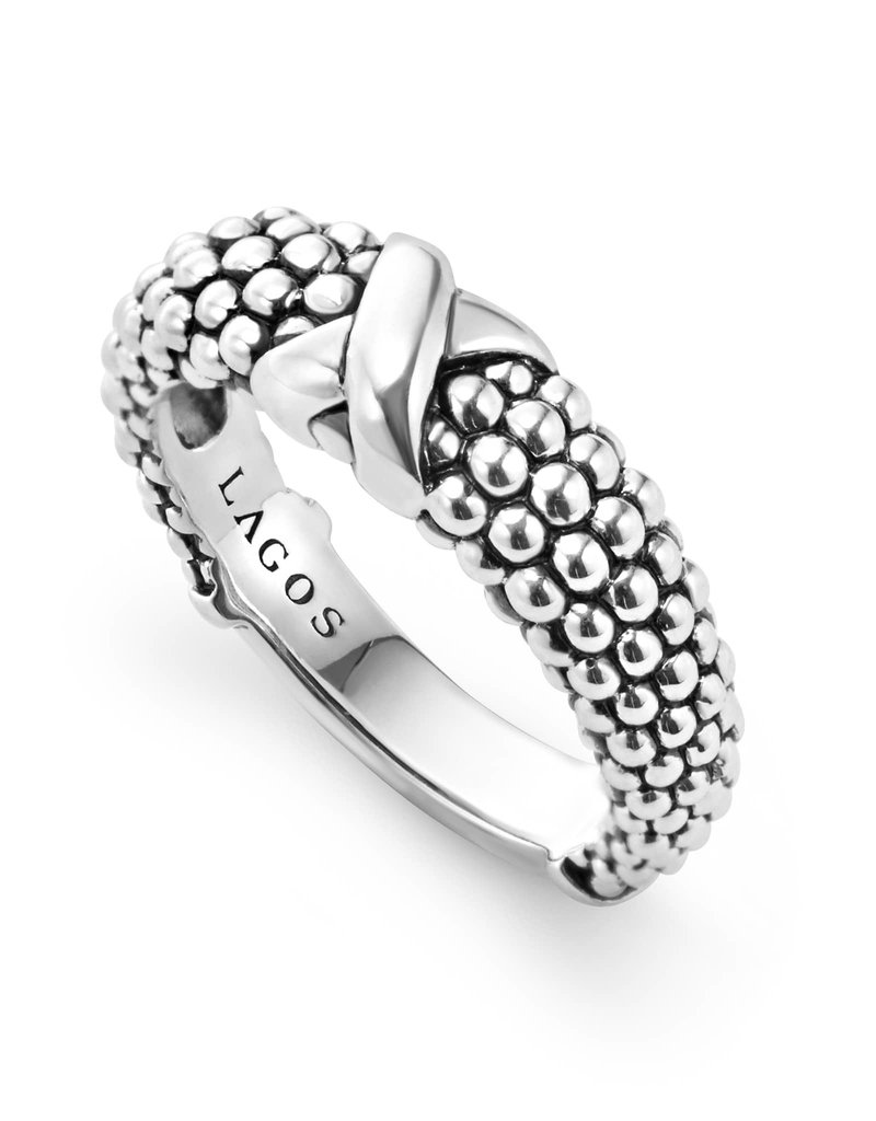 Signature Caviar Beaded X Ring - j.hoffman's