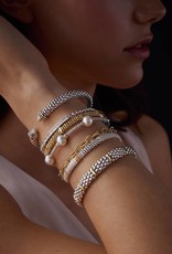 LAGOS Signature Caviar 9mm Silver Braceler w/ Gold Bars