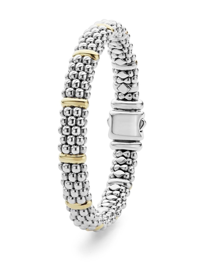 LAGOS Signature Caviar 9mm Beaded Bracelet w/ Gold Bars