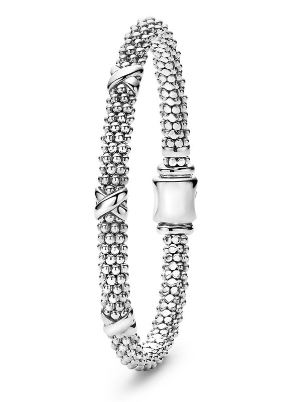 LAGOS Signature Caviar 6mm Beaded Bracelet w/ Silver Xs