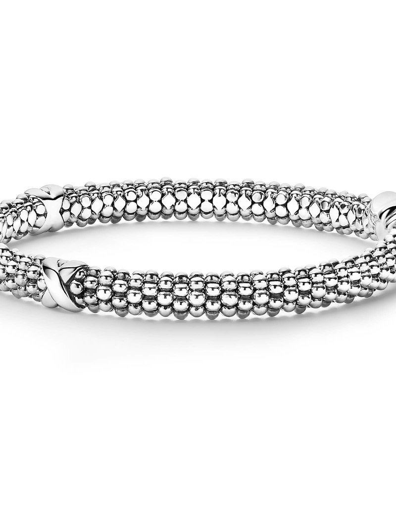 LAGOS Signature Caviar 6mm Beaded Bracelet w/ Silver Xs