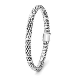 LAGOS Signature Caviar 6mm Beaded Bracelet w/ Silver Bars