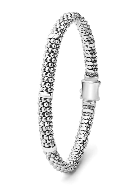 LAGOS Signature Caviar 6mm Beaded Bracelet w/ Silver Bars