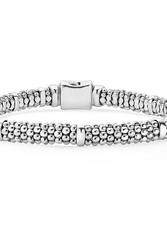 LAGOS Signature Caviar 6mm Beaded Bracelet w/ Silver Bars