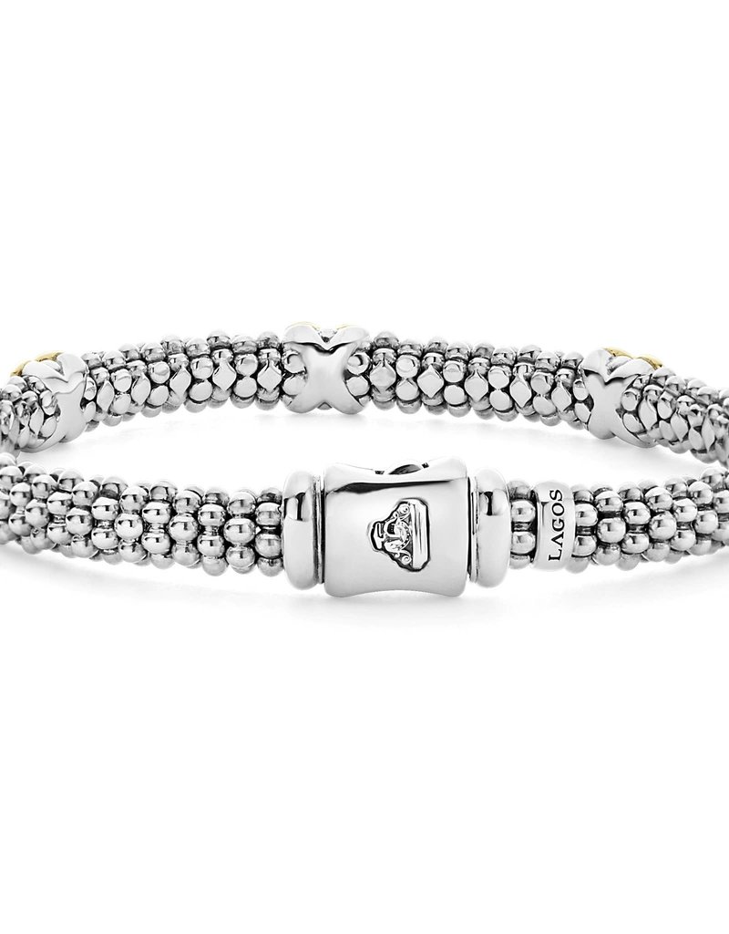 LAGOS Signature Caviar 6mm Beaded Bracelet w/ 18K Gold Xs
