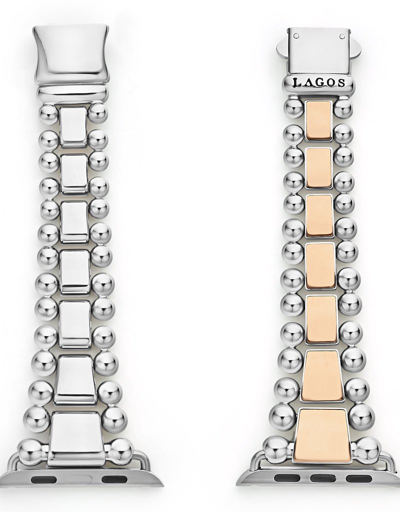 LAGOS Smart Caviar 18K Rose Gold and Stainless Steel Watch Bracelet