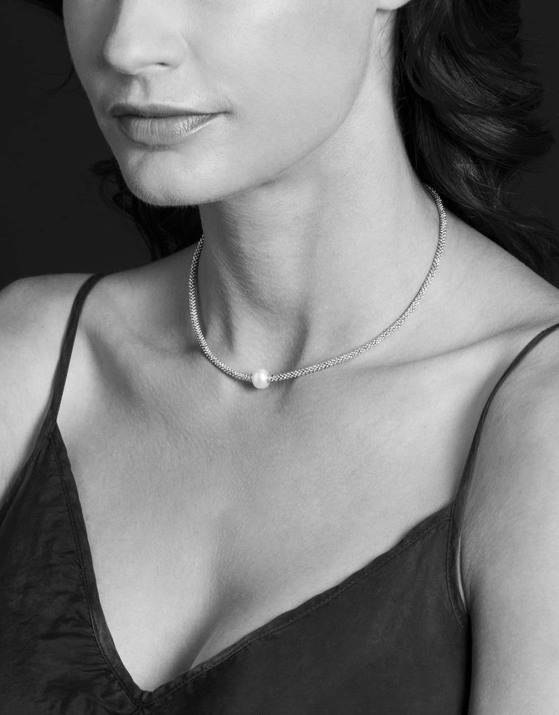 LAGOS Luna Pearl Necklace on 3mm Rope Necklace