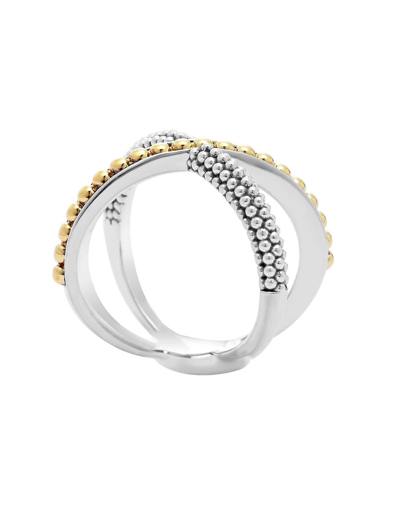 LAGOS KSL Gold Beaded X Ring