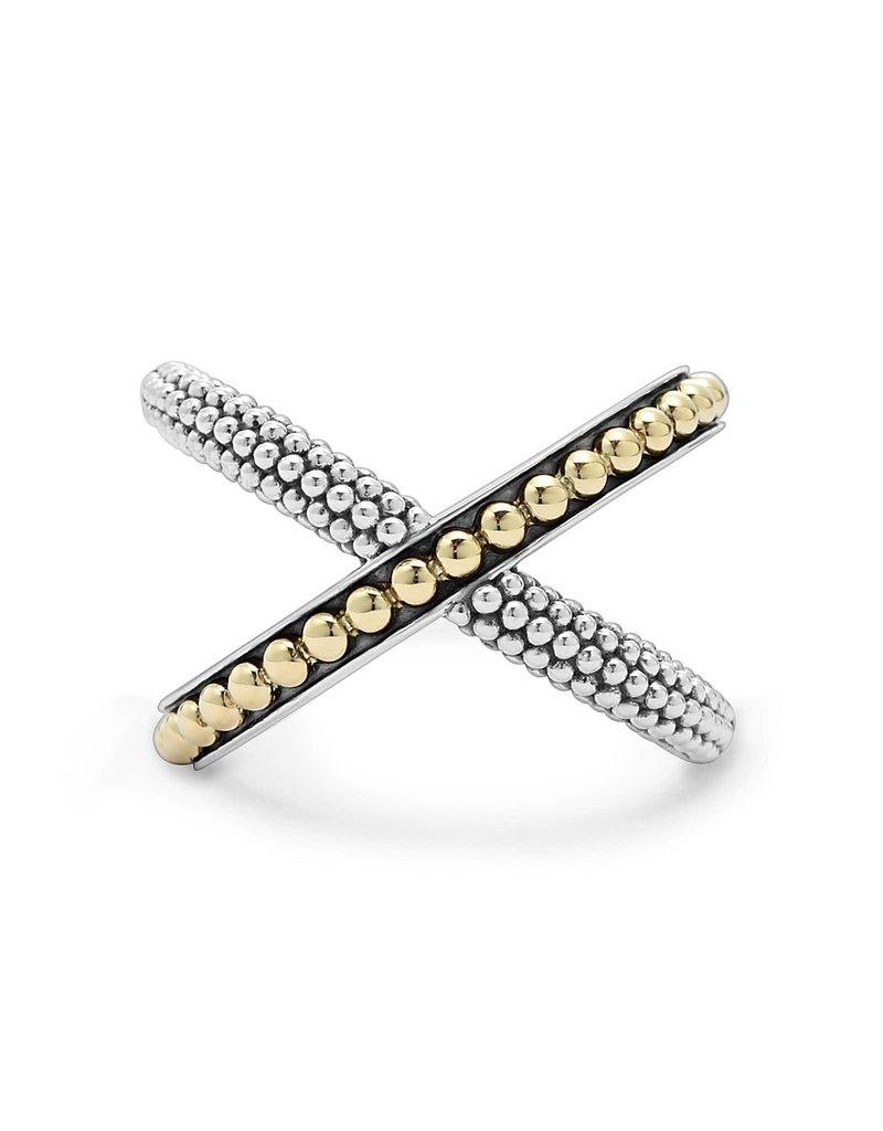 LAGOS KSL Gold Beaded X Ring