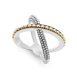 LAGOS KSL Gold Beaded X Ring