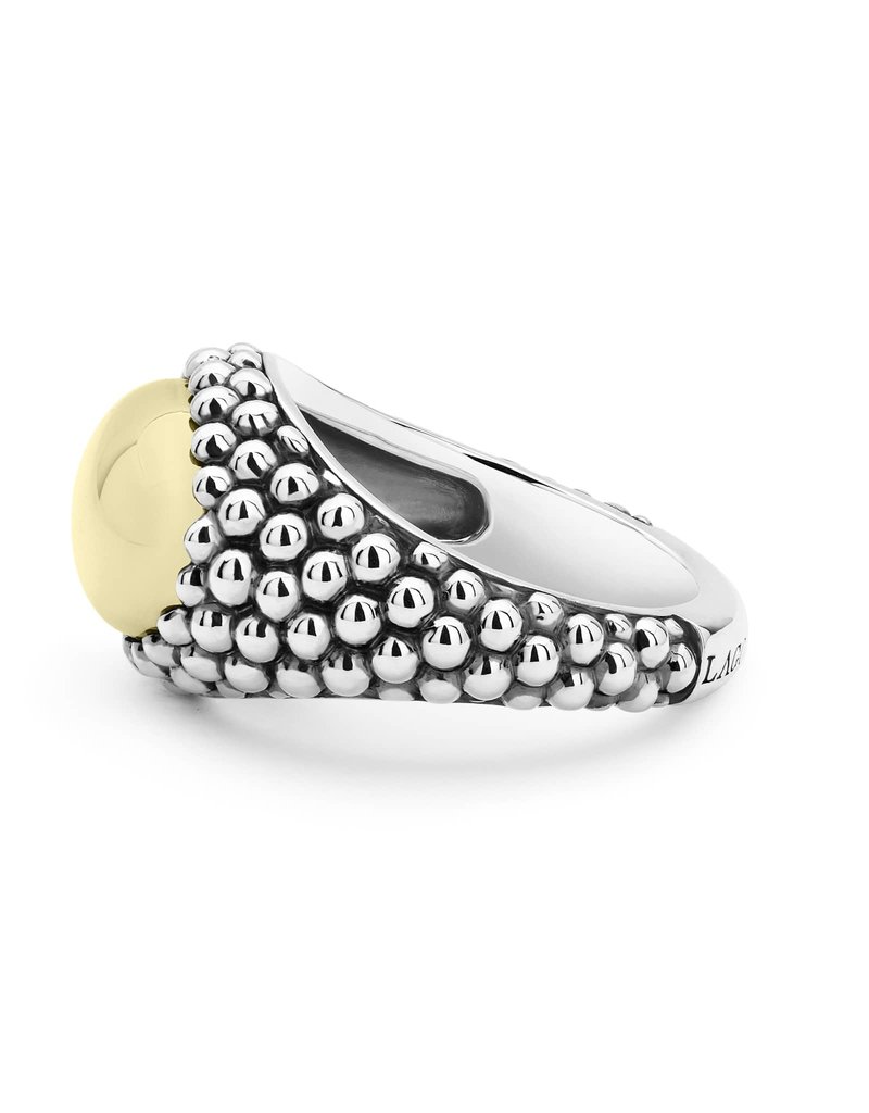 LAGOS High Bar Gold Caviar Domed Ring
