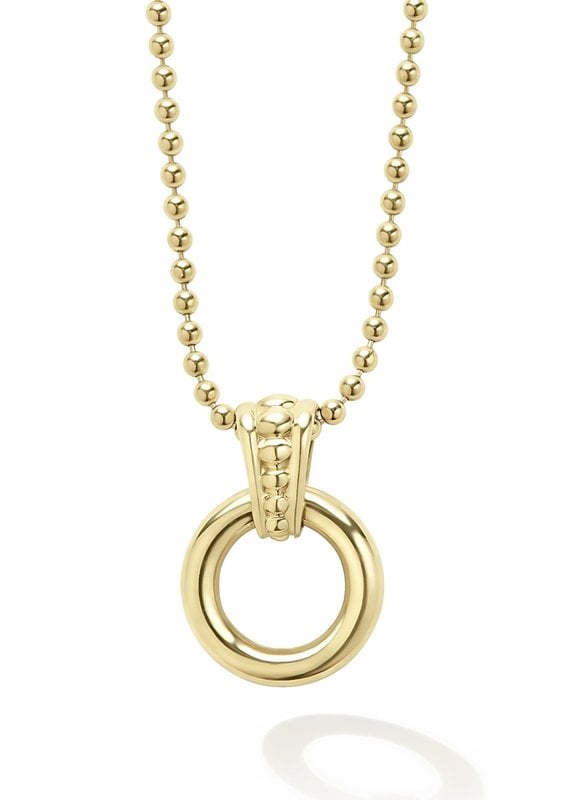 LAGOS Gold Caviar 18K Gold Circle Pendant Necklace