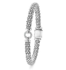 LAGOS Enso Circle w/ Diamond 6mm Beaded Bracelet