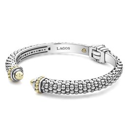 LAGOS Signature Caviar Gold Tip 8mm Cuff Bracelet