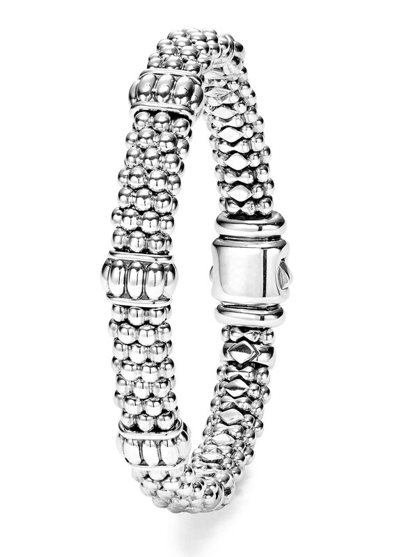 LAGOS Signature Caviar Fluted Bars in 9mm Beaded Bracelet