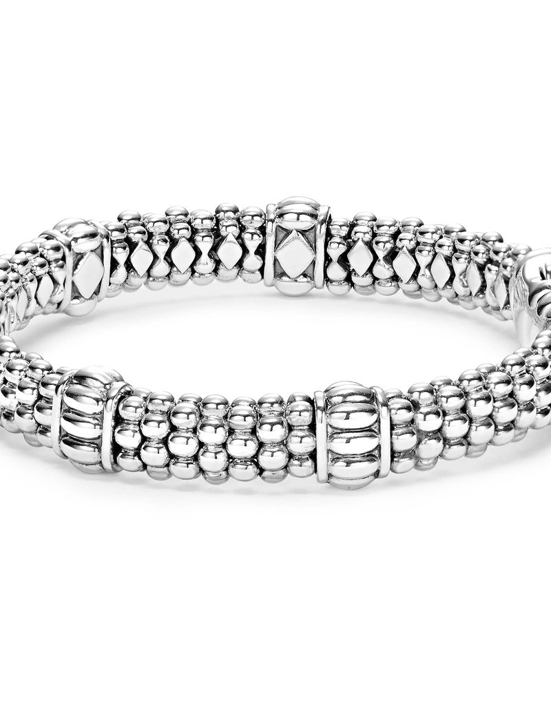 LAGOS Signature Caviar Fluted Bars in 9mm Beaded Bracelet