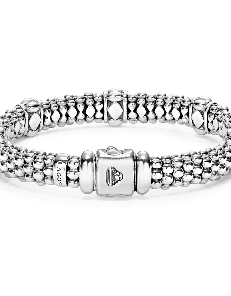 LAGOS Signature Caviar Fluted Bars in 9mm Beaded Bracelet
