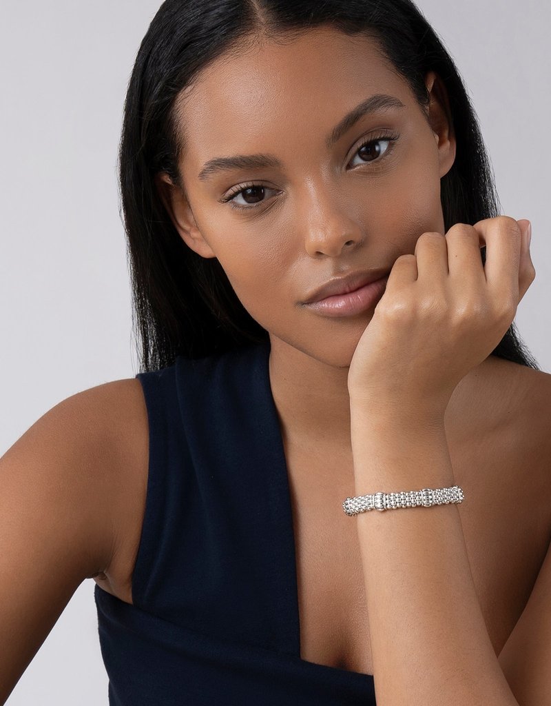 LAGOS Signature Caviar Fluted Bars in 9mm Beaded Bracelet