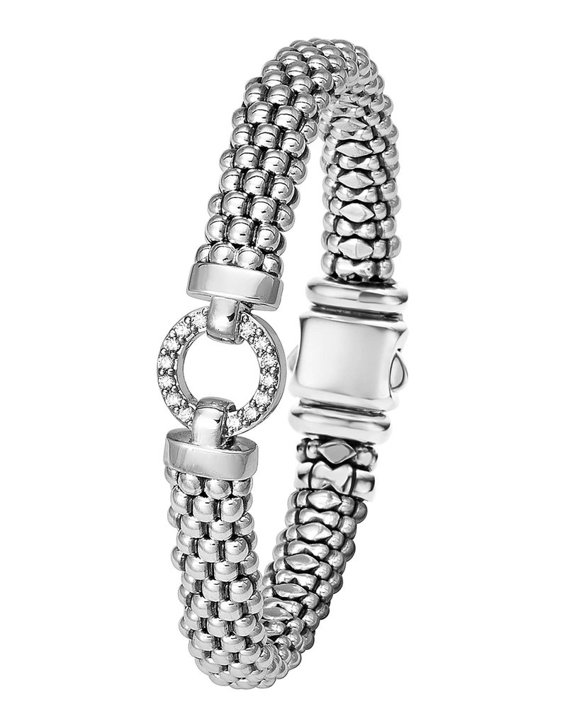 Enso Diamond Circle 9mm Beaded Bracelet - j.hoffman's