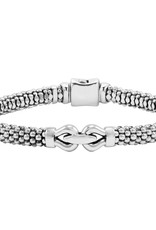 LAGOS Derby 6mm Silver Caviar Buckle Bracelet