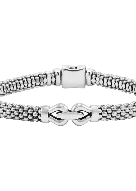 LAGOS Derby 6mm Silver Caviar Buckle Bracelet