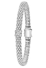 Embrace Diamond Silver X 6mm Beaded Bracelet