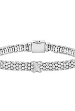 Embrace Diamond Silver X 6mm Beaded Bracelet