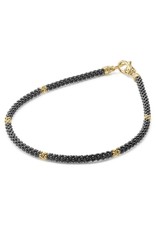 LAGOS Black Caviar Five Gold Station Thin Ceramic Bracelet