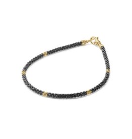 LAGOS Black Caviar Five Gold Station Thin Ceramic Bracelet