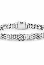 LAGOS Caviar Lux Silver Diamond X 6mm Beaded Bracelet