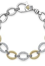 LAGOS Caviar Lux Caviar 3 Station Diamond Link Bracelet