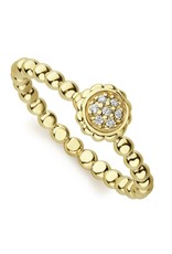 LAGOS Caviar Gold Diamond Round Stacking Ring