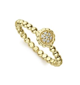 LAGOS Caviar Gold Diamond Round Stacking Ring