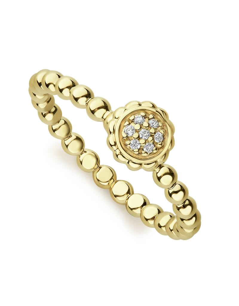 LAGOS Caviar Gold Diamond Round Stacking Ring