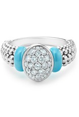 LAGOS Blue Caviar Oval Diamond Stacking Ring