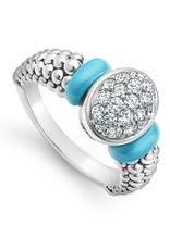 LAGOS Blue Caviar Oval Diamond Stacking Ring