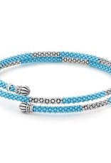 LAGOS Blue Ceramic Beaded Wrap Bracelet