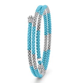 LAGOS Blue Ceramic Beaded Wrap Bracelet