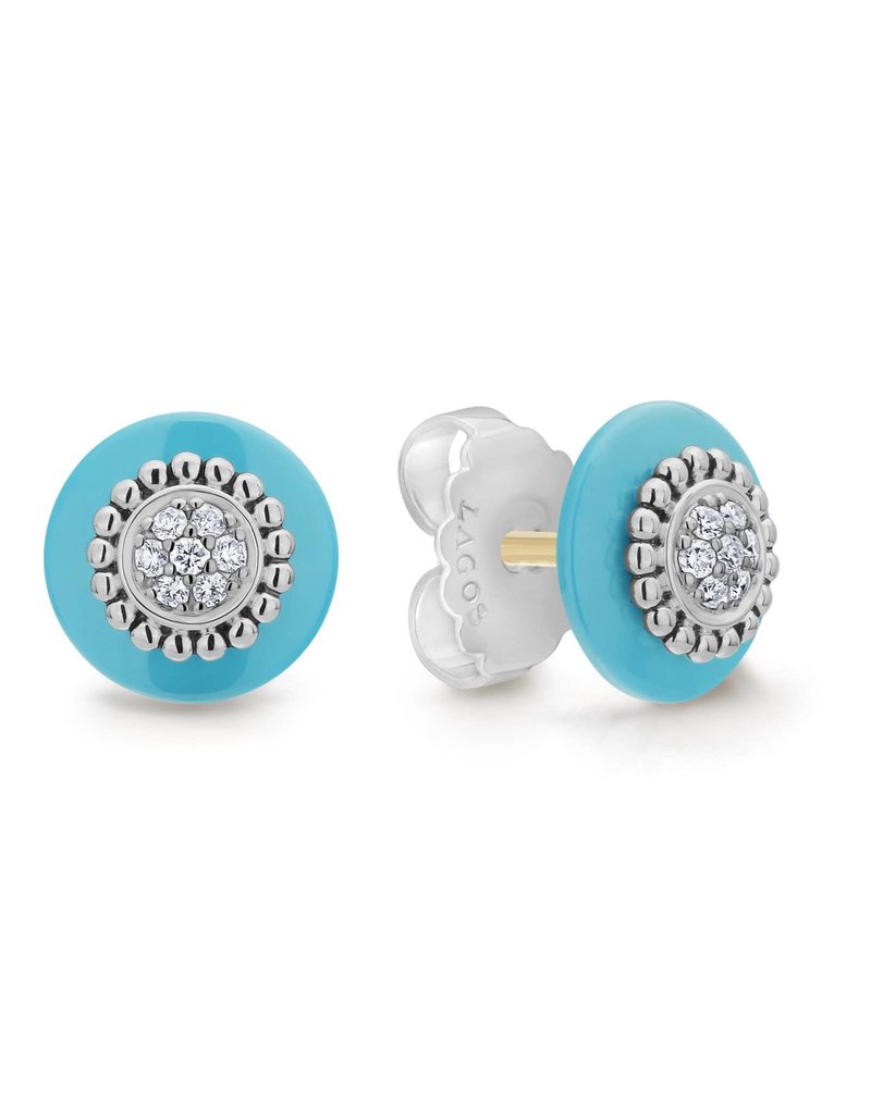LAGOS Blue Caviar Beaded Stud Earrings