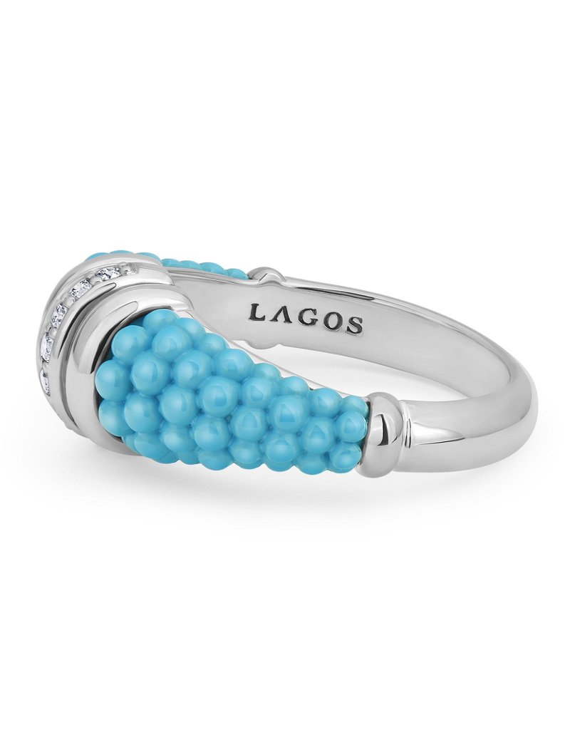 LAGOS Blue Caviar Ceramic Diamond Stacking Ring