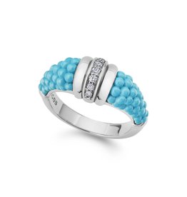 LAGOS Blue Caviar Ceramic Diamond Stacking Ring