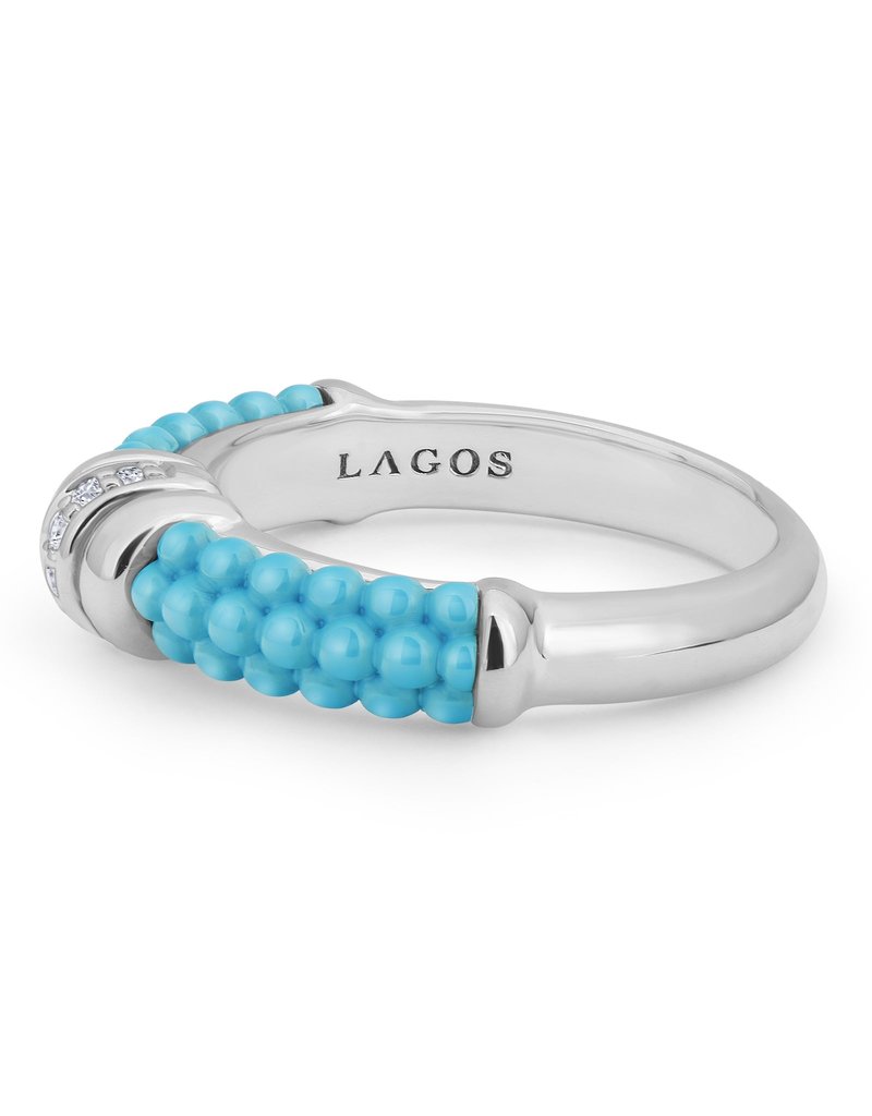 LAGOS Blue Caviar 6mm  Diamond Stacking Ring