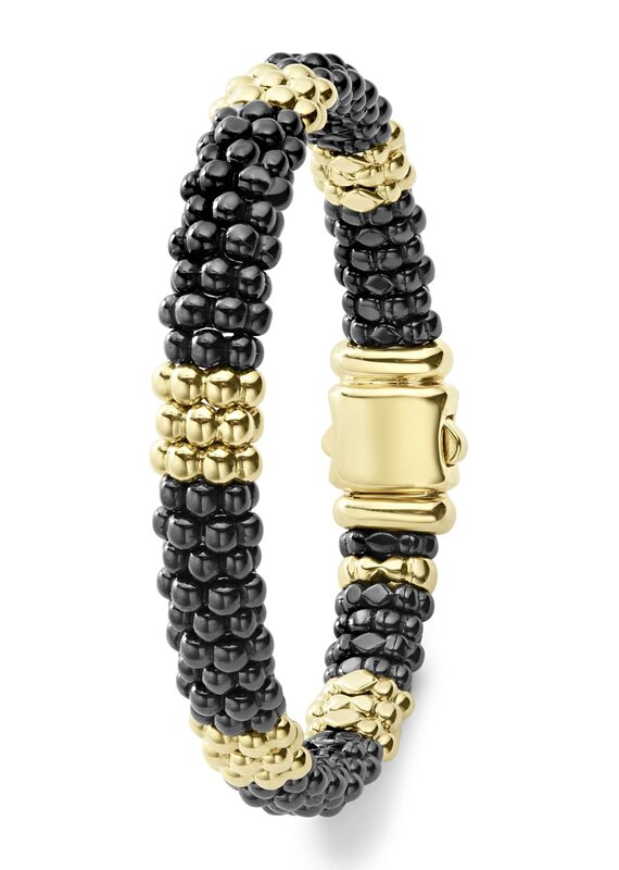 LAGOS Black Caviar w/ 18K Gold Beaded Bracelet