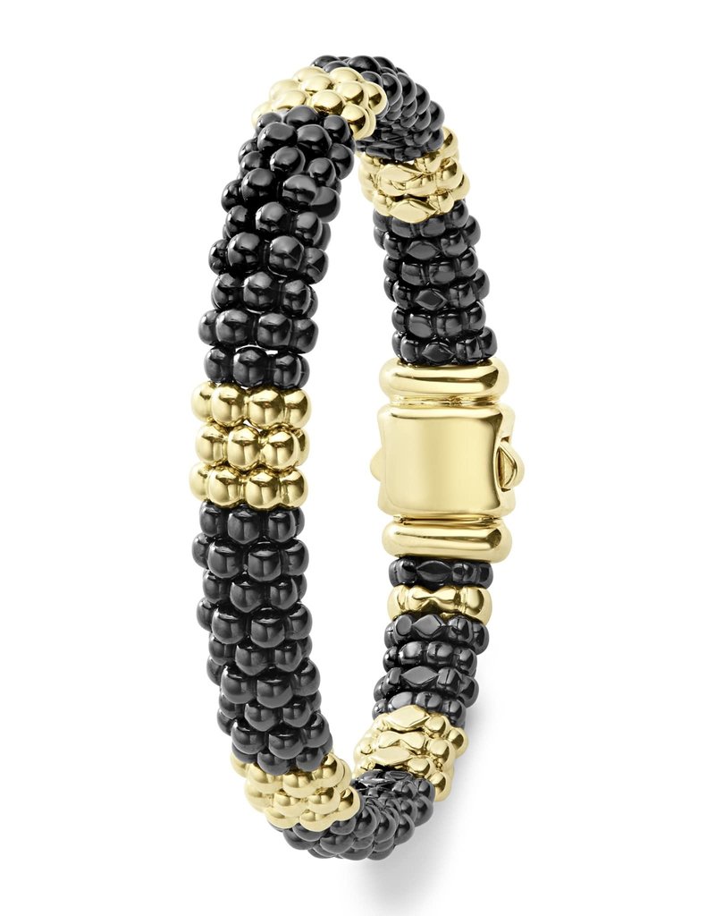 LAGOS Black Caviar w/ 18K Gold Beaded Bracelet