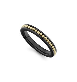 LAGOS Black Caviar Gold and Black Ceramic Ring