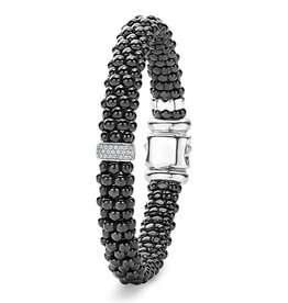 LAGOS Black Caviar Diamond Center Station 9mm Bracelet