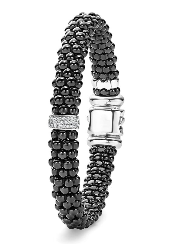 LAGOS Black Caviar Diamond Center Station 9mm Bracelet