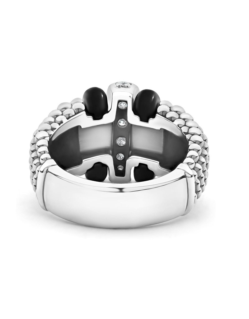 LAGOS Black Caviar Ceramic Caviar Diamond Ring