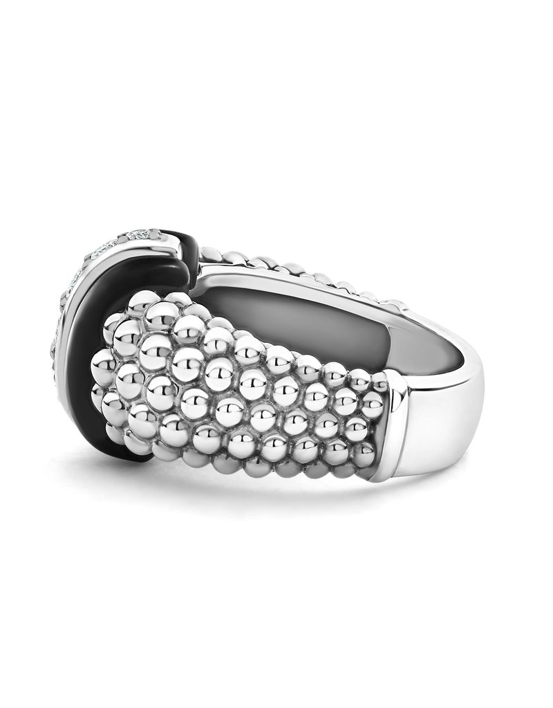 LAGOS Black Caviar Ceramic Caviar Diamond Ring